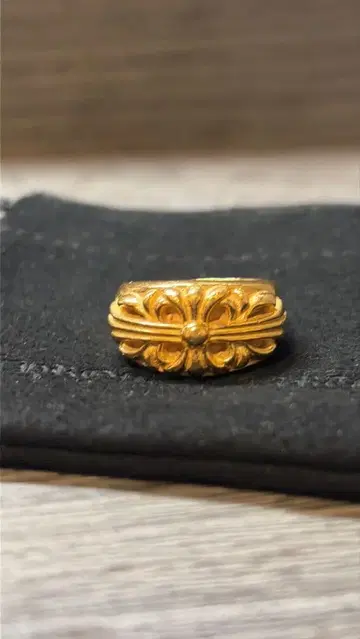 플로럴 크로스 반지 22K 도금