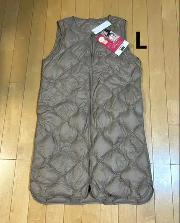 새상품 롱 다운 베스트 L 세탁 가능한 웜 프리미엄 다운 퀼팅