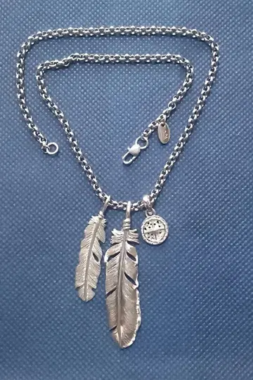 SAAD 사드 목걸이 페더 라운드 타입 썬 심볼 925