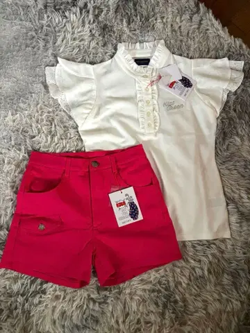 미사용 새상품 키스 온 더 그린 프릴 폴로 & 하프 팬츠