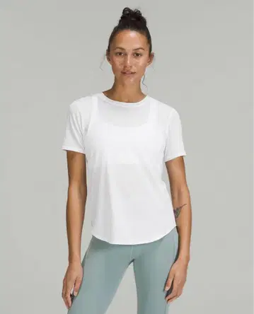 룰루레몬 High-Neck Run and Train Tee -White