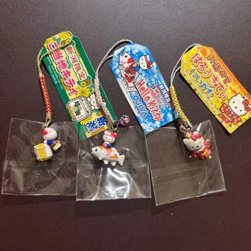 지역 한정 키티 니가타 한정판 헬로키티 매듭 스트랩 3개 세트
