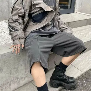 xu dog pigment line shorts 하프 팬츠