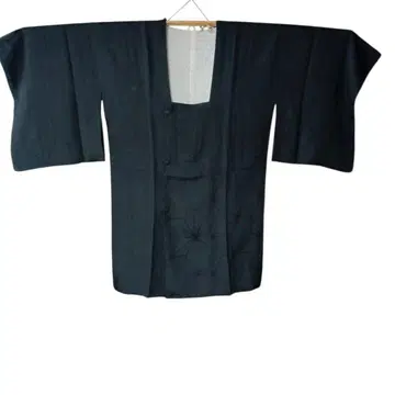 도유코트 블랙 린넨 아사노하 무늬 순수 실크 블랙 안감 테마리 무늬