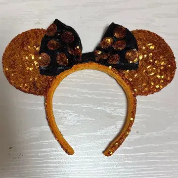 WDW 디즈니 할로윈 스팽글 머리띠 오렌지