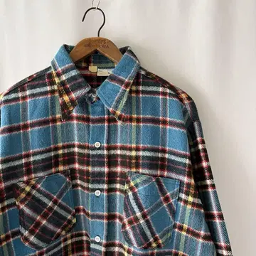 데드스탁? 70s BIG MAC 단색 택 체크 플란넬 셔츠 L