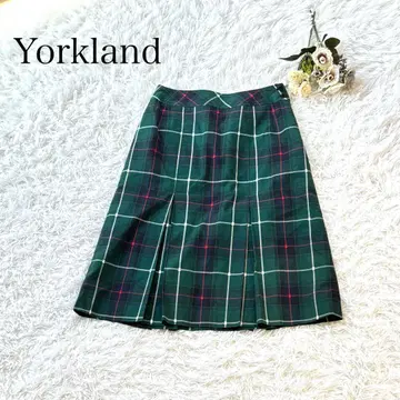 요크랜드 롱 스커트 타탄 체크 그린 M
