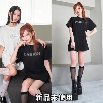 다리치 darich 로고 빅 T셔츠 미니 원피스 블랙