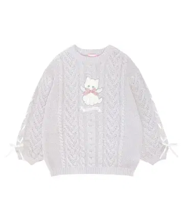 HoneyCinnamon Angel Kitten 아플리케 니트 원피스