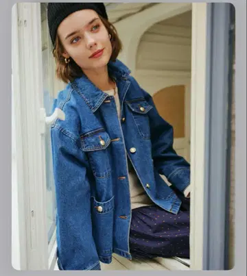 프릭스스토어 금장 버튼 데님 자켓