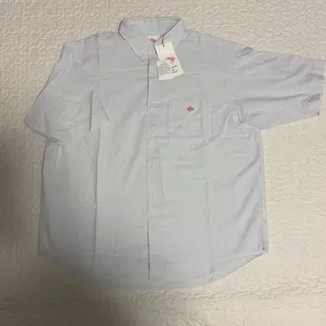 택 포함 단톤 도트 버튼 버튼다운 셔츠 반팔