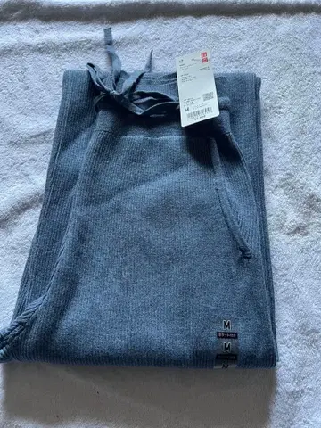 유니클로 워셔블 니트 리브 팬츠 블루 M 사이즈 새상품 [ 익명 배송 ]