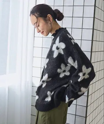 PENNEYS 자카드 기모 니트 가디건