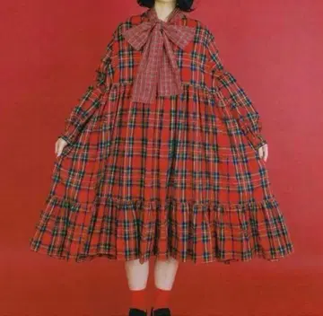 HEIHEI 헤이헤이 리본 원피스 체크