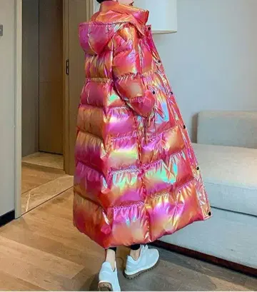 롱 코트 다운 M 사이즈 y3k 갸루 광택 벤치 코트 스포츠 야리라피