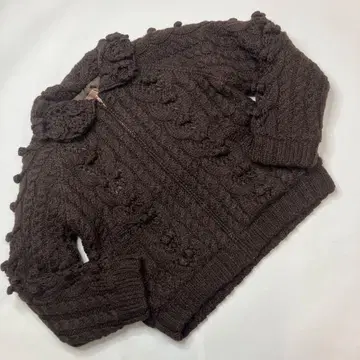 핑크하우스 브라운 팝콘 편직 니트 블루종/클리닝 완료