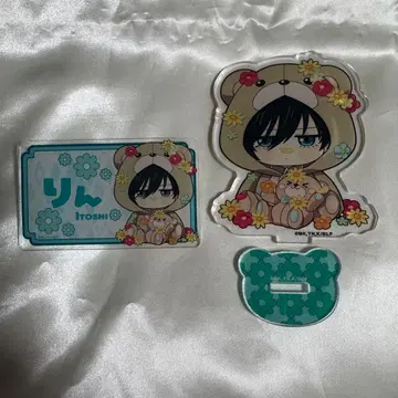 블루 록 파보테리아 플라워 베어 이토시 린 아크릴 스탠드 아크릴 배지