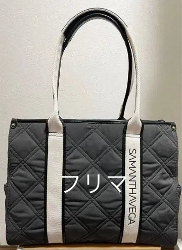 Samantha Vega 사만사베가 로고 테이프 퀼팅 A4 토트백