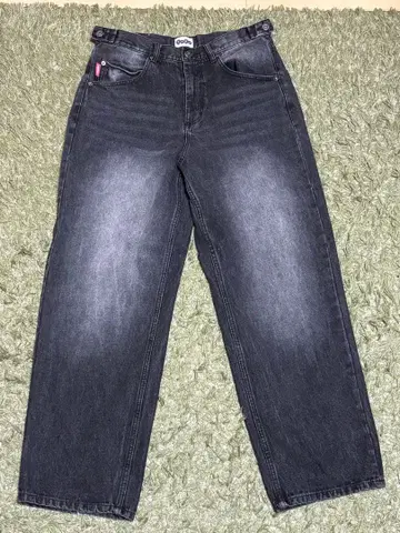 9090 블랙 와이드 데님