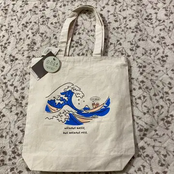 시바견 토트백 호쿠사이 파도 속 새상품 아트 그래픽