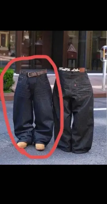 BELVET Baggy rigid denim 네이비 L