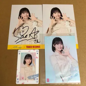 AKB48 아라이 나기사 명나기 벚꽃 4종 세트 엽서 친필 사인