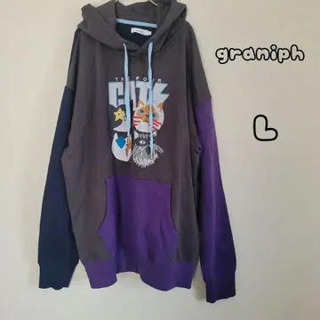 그라니프 더 포 캣츠 페이스 빅 실루엣 후드티 새상품급