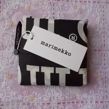 마리메꼬 marimekko 스마트 에코백 블랙 로고 패턴