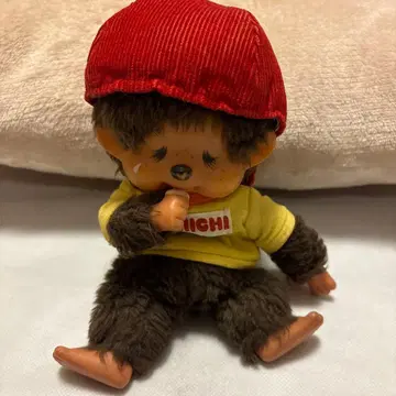 몬치치 봉제 인형 약 25cm 당시 물건 쇼와 레트로 울상 레어
