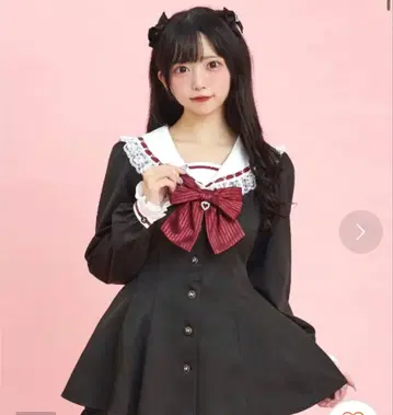 Secret Honey 세일러 카라 셋업 긴팔 (블랙)