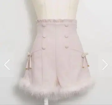 pium 하이웨스트 퍼 숏팬츠 핑크