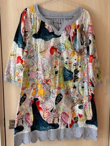 알베로베로 오레보레브라 일본제 7부 소매 튜닉 원피스 부타 히메