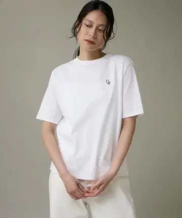 잇츠 인터내셔널 로고 자수 오버 사이즈 T셔츠 흰색 화이트