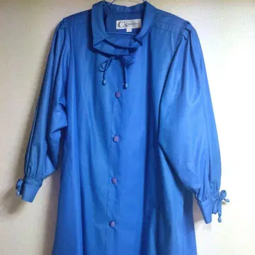 캐논 크리에이션 트렌치코트 블루 파랑 스프링 코트 리본 보라색