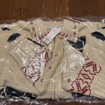 GU 풀 집업 니트 자켓 by rokh 아이보리 L 사이즈