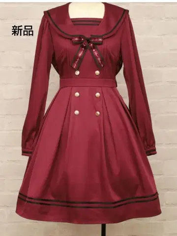새상품 아마벨 MessageRibbon 세일러 원피스 보르도
