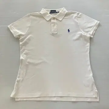 랄프 로렌 상의 피케 셔츠 스키니 폴로 화이트 L 사이즈