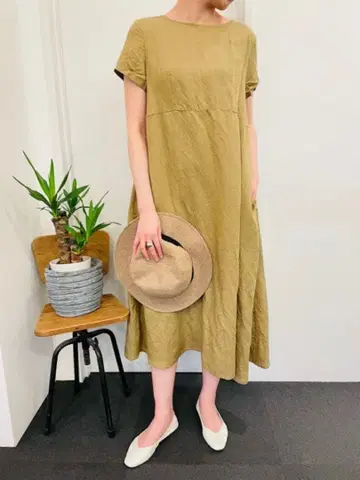 Sarahwear 리오셀 린넨 절개 원피스