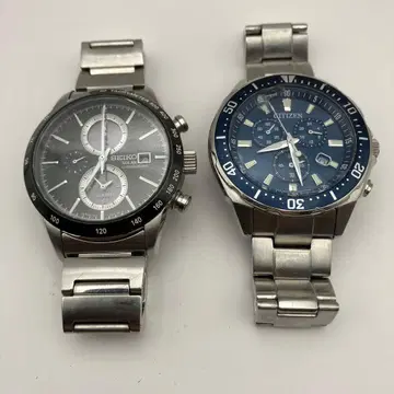 SEIKO CITIZEN 크로노그래프 남성용 2개 세트 정크 21910