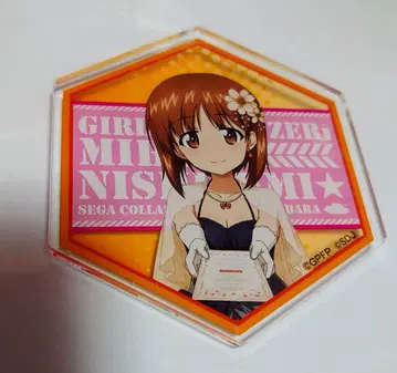 니시즈미 미호 아크릴 배지 세가 콜라보 카페 걸즈 앤 판처 걸판