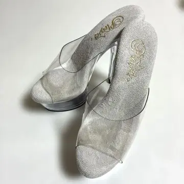 Pleaser (플리저) 통굽 샌들 클리어 22cm