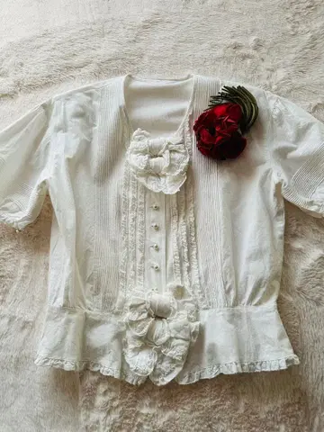 PINKHOUSE INGEBORG 리본 펄 버튼 블라우스