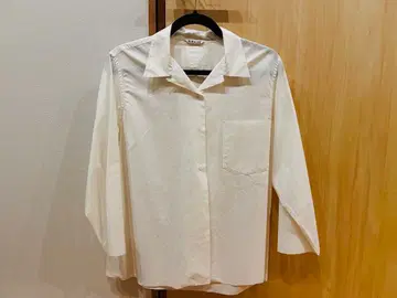 AURALEE 셀비지 웨더 크로스 오픈 카라 셔츠