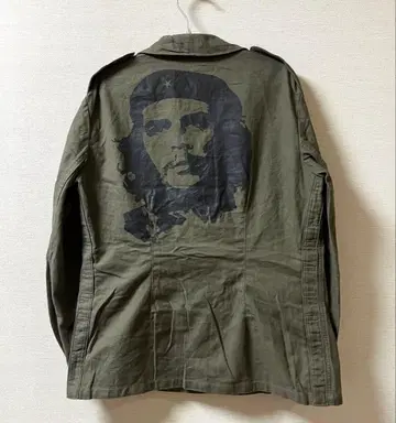 80s 독일군 밀리터리 전반기 몰스킨 자켓 체 게바라 프린트