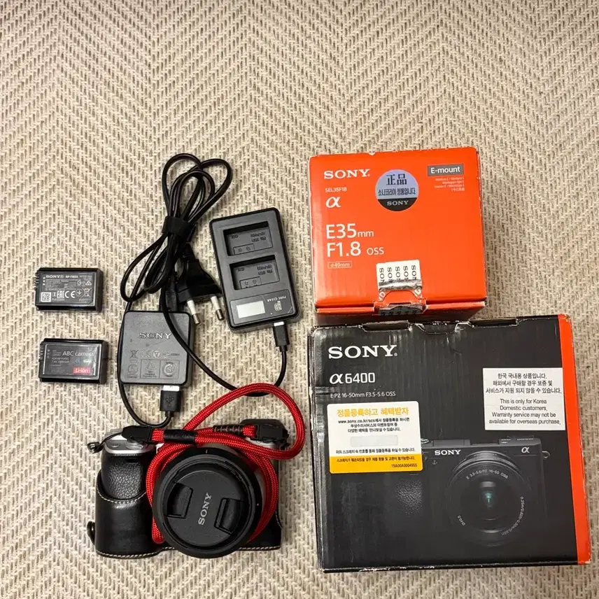 소니 a6400 + SEL35F18 + 번들렌즈 등 풀박스