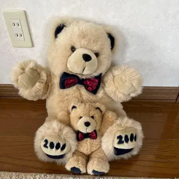 세이코마트 2000년 기념 곰 봉제 인형 2개 세트 레어 레트로 골동품