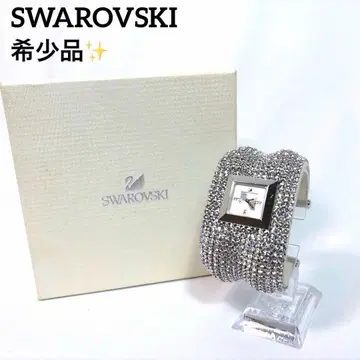 초레어 스와로브스키 손목시계 크리스탈 스톤 스퀘어 실버