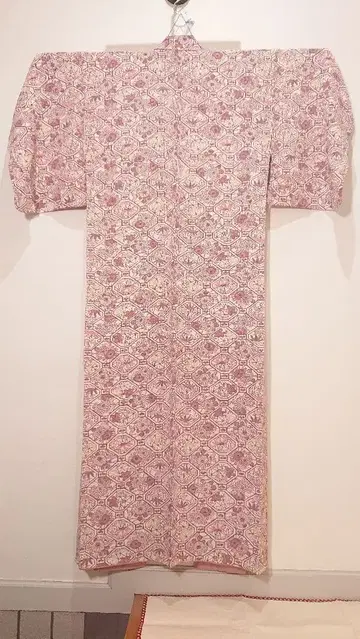 등색 카타조메 코몬 기모노 꽃무늬 Katazome