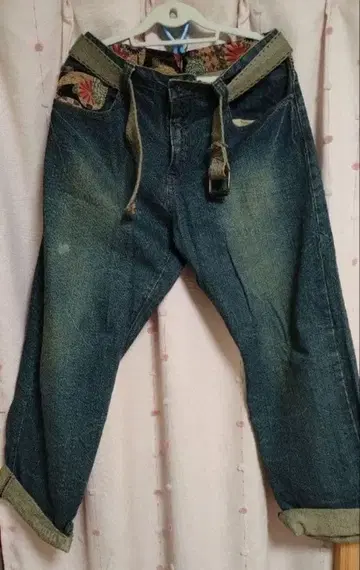 PIKO 일본풍 패턴 데님 팬츠