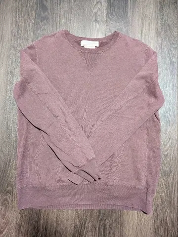 REMI RELIEF 레미 리프 맨투맨 L 크림슨 빈티지 가공